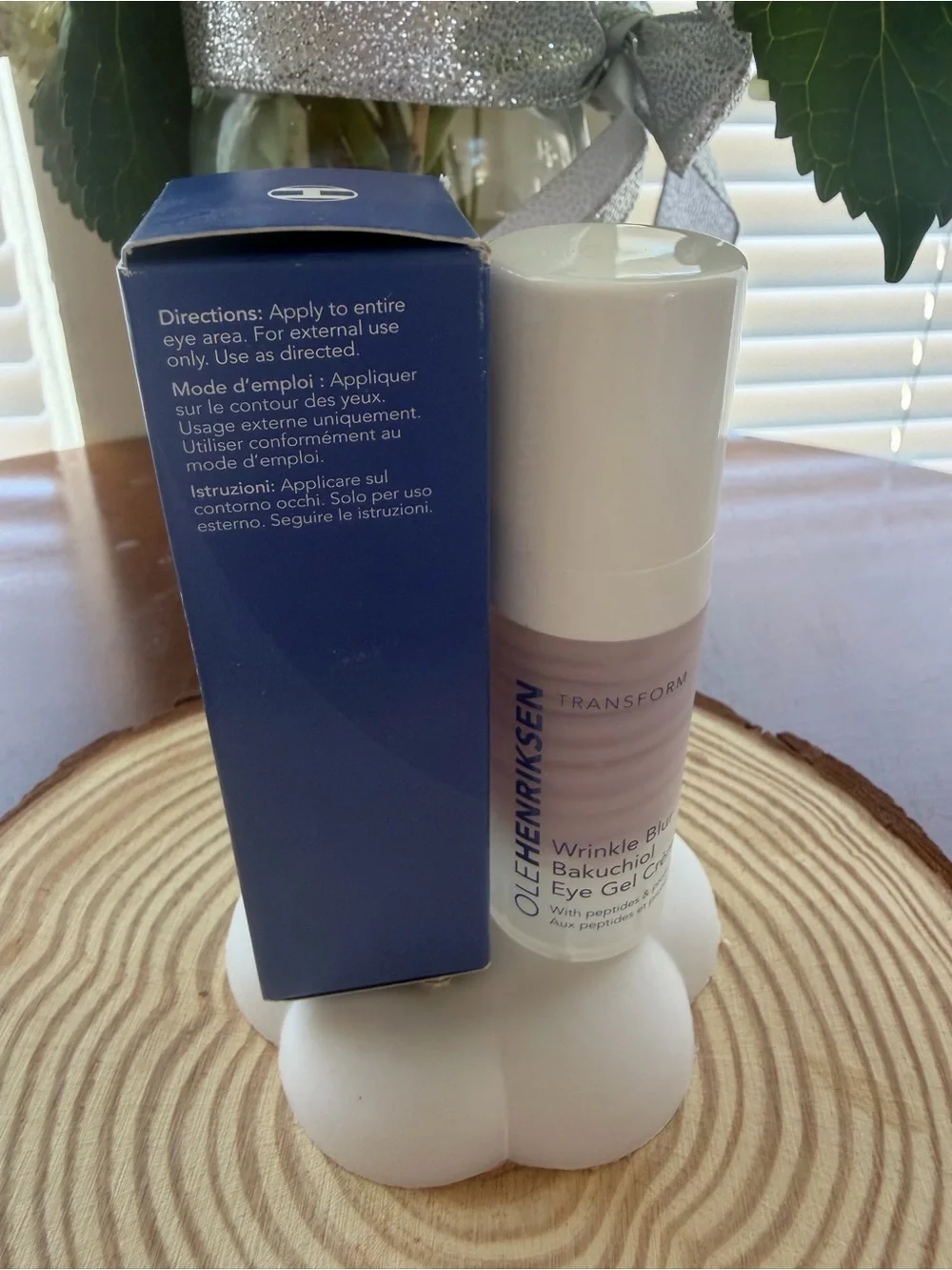 Ole Henriksen Eye Gel Creme in Blue and White Packaging